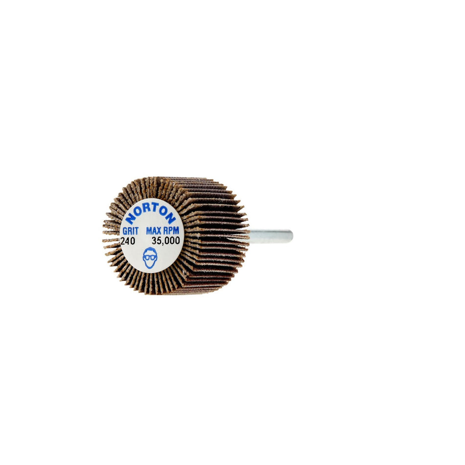 Norton 3/4 x 5/8 in Merit Spindle Flap Wheel P240 Grit R369 Aluminum Oxide, 10-Pack