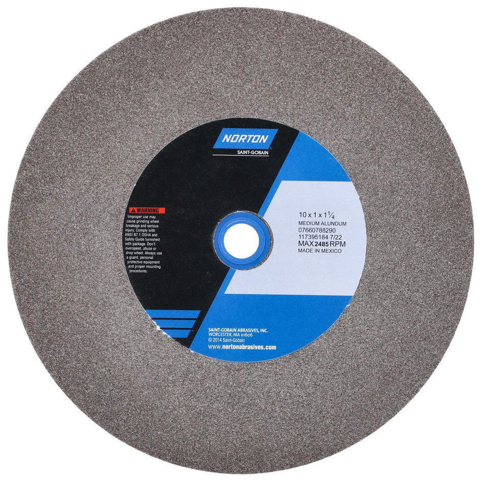 Norton 10 x 1 x 1-1/4 in Gemini Bench Straight Wheel 01 57A 60 N VBE