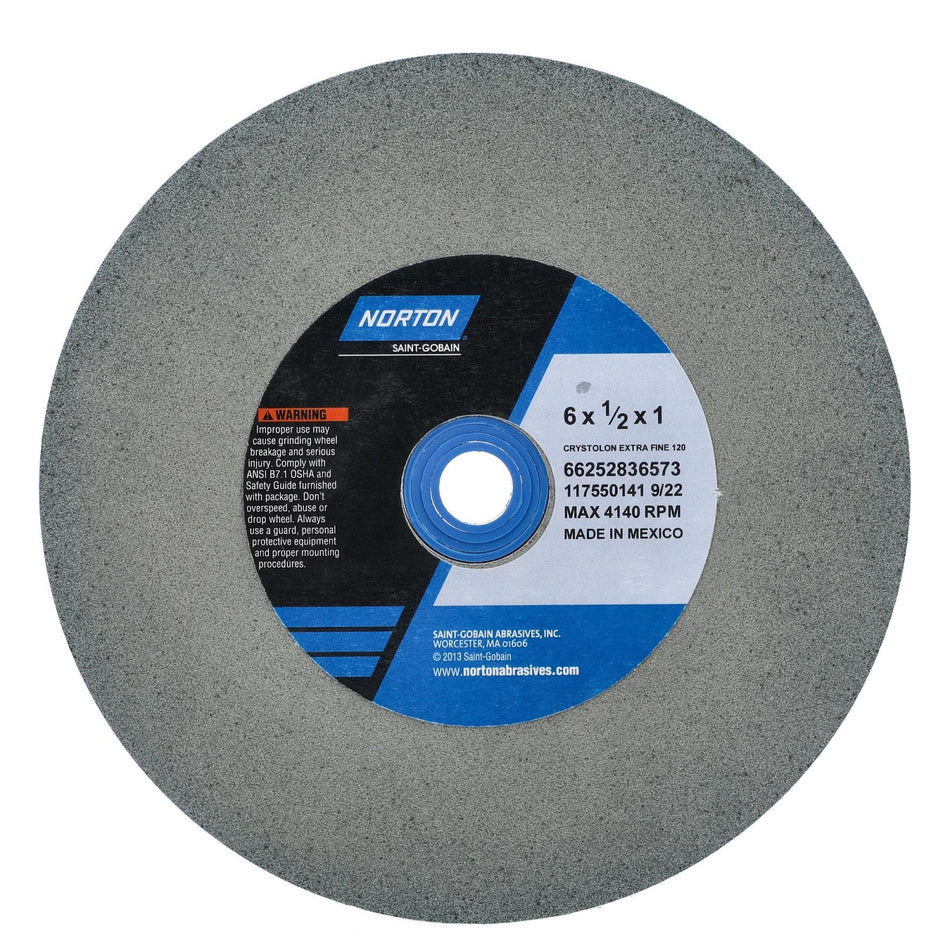 Norton 6 x 1/2 x 1 in Gemini Bench Straight Wheel 01 39C 120 J VMT