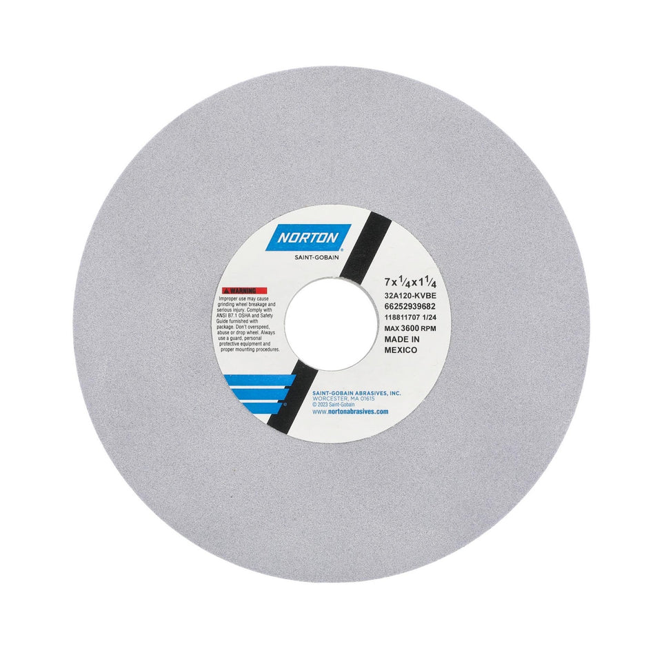 Norton 7 x 1/4 x 1-1/4 in Type 01 Toolroom Wheel 32A 120 K VBE