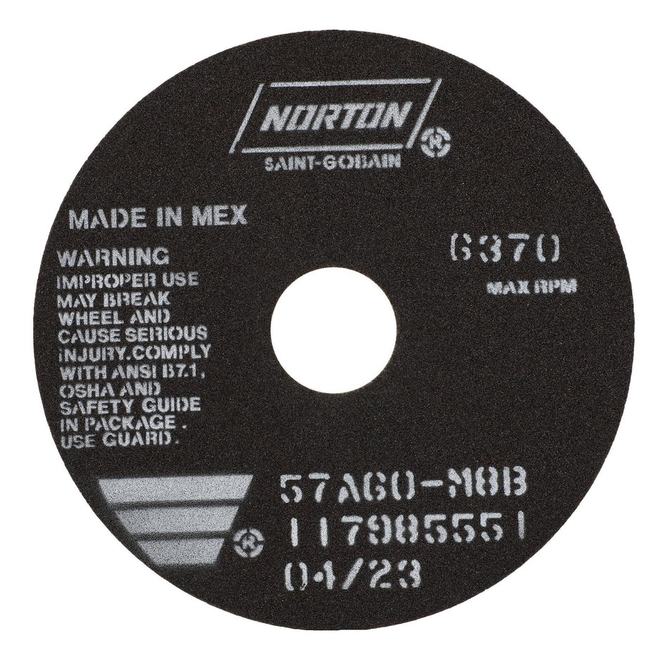 Norton 6 x 1/32 x 1-1/4 in B Type 41 Non-Reinforced Cut-Off Wheel AO 60 Grit M B, 25-Pack