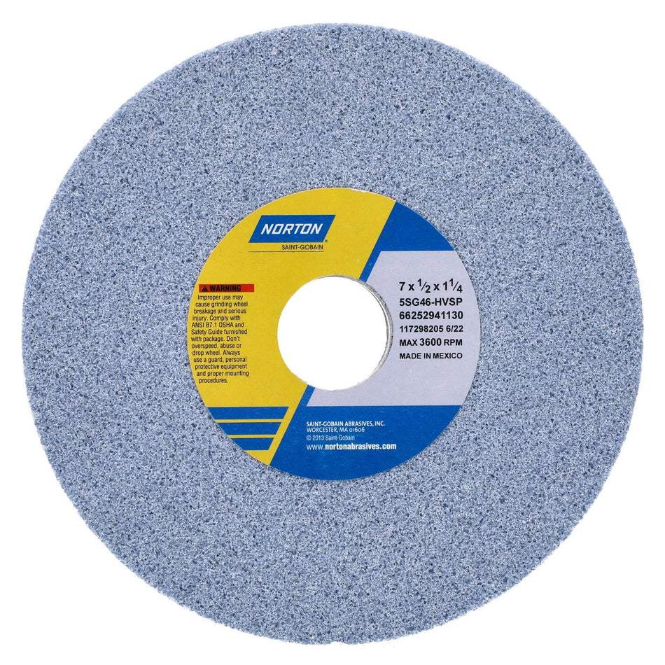 Norton 7 x 1/2 x 1-1/4 in SG Type 01 Toolroom Wheel 5SG 46 H VSP