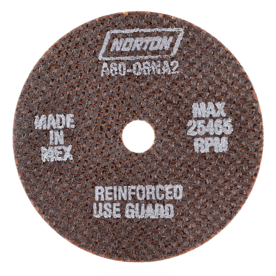 Norton 3 x 0.06 x 3/8 in OBNA2 Type 41 Reinforced Cut-Off Wheel AO 60 Grit O BNA2, 25-Pack