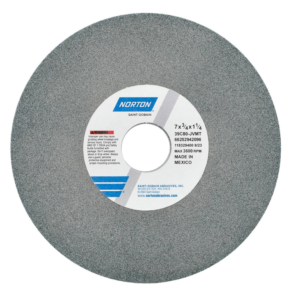 Norton 7 x 3/4 x 1-1/4 in Type 01 Toolroom Wheel 39C 80 K VMT