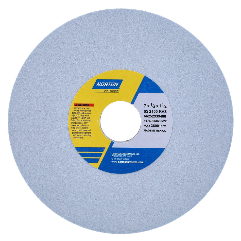 Norton 7 x 1/4 x 1-1/4 in SG Type 01 Toolroom Wheel 5SG 100 K VS