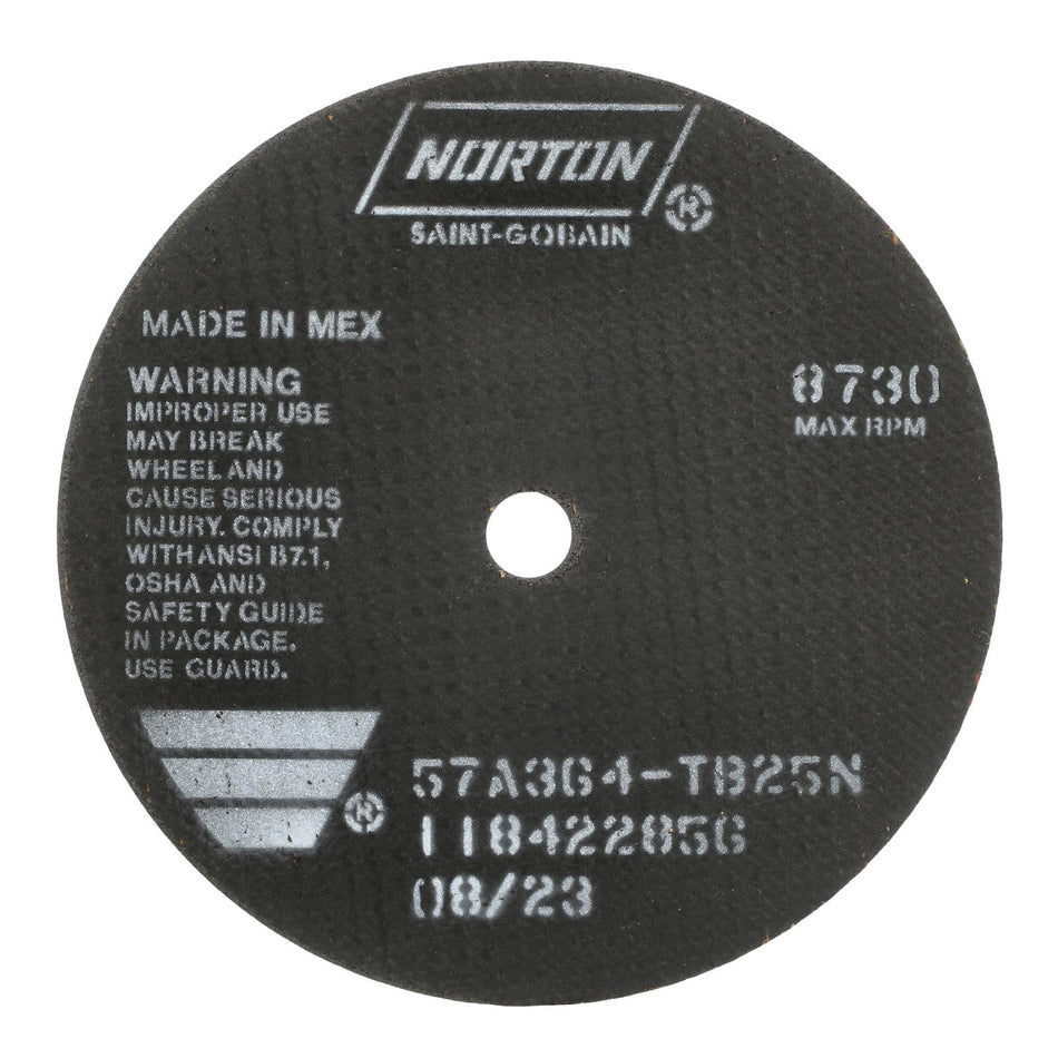 Norton 7 x 1/16 x 5/8 in B25N Type 41 Reinforced Cut-Off Wheel AO 36 Grit T B25N, 25-Pack
