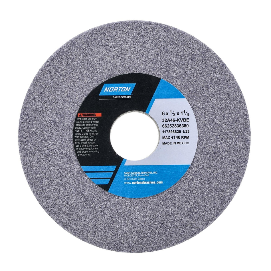Norton 6 x 1/2 x 1-1/4 in Type 01 Toolroom Wheel 32A 46 K VBE
