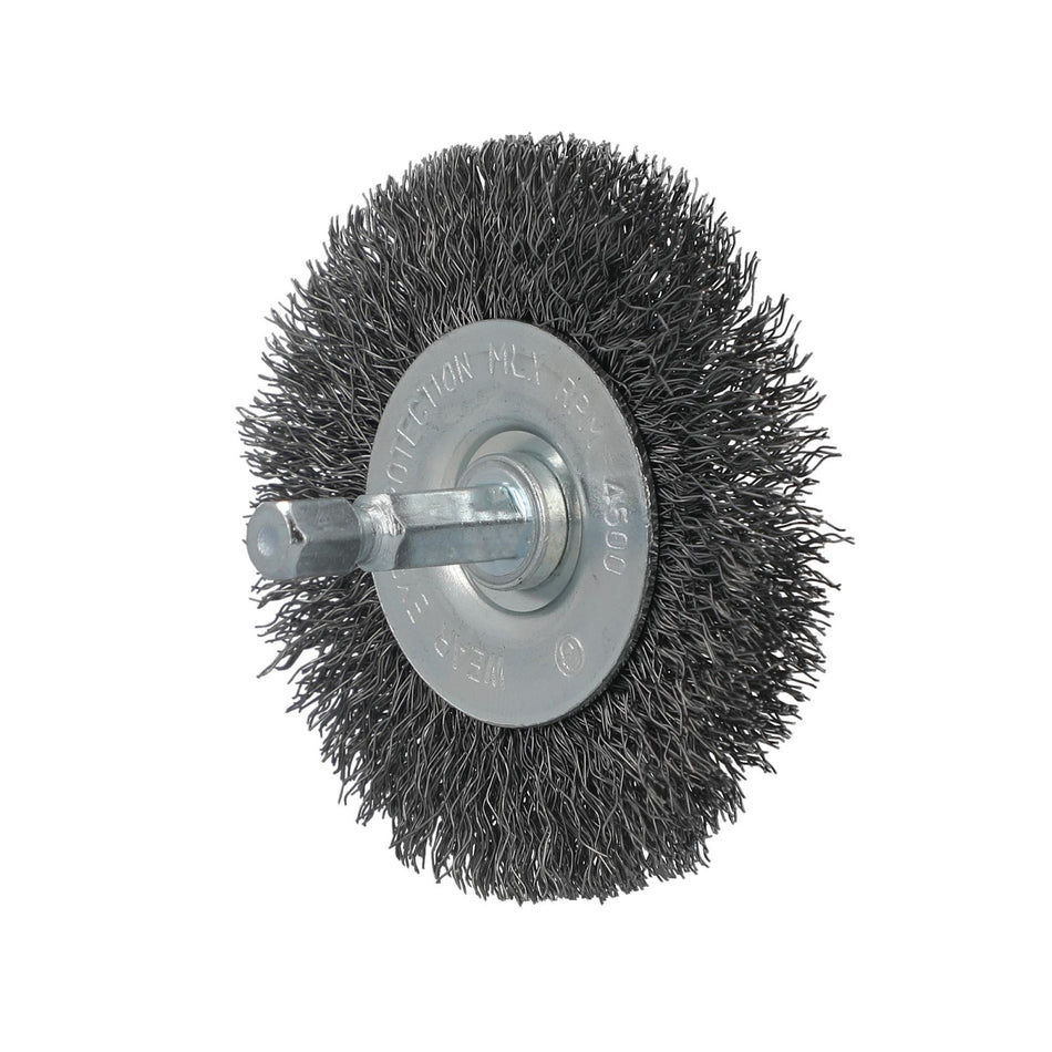 Norton 2-1/2 x 0.018 x 1/4 in Shank Mounted Wheel Brush, 12-Pack