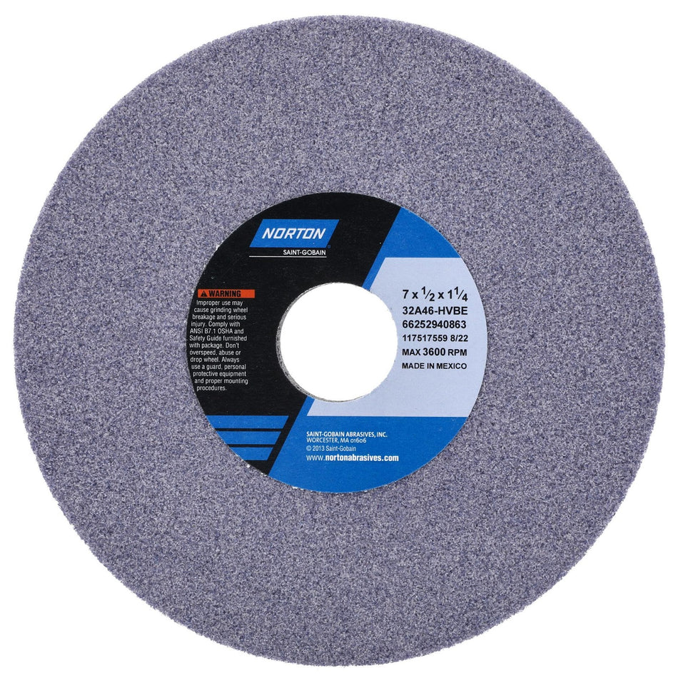 Norton 7 x 1/2 x 1-1/4 in Type 01 Toolroom Wheel 32A 46 H VBE