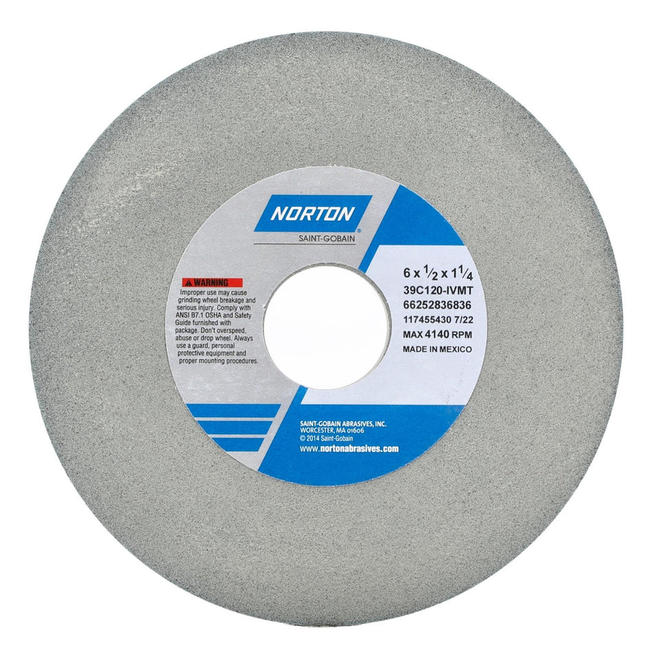 Norton 6 x 1/2 x 1-1/4 in Type 01 Toolroom Wheel 39C 120 J VMT