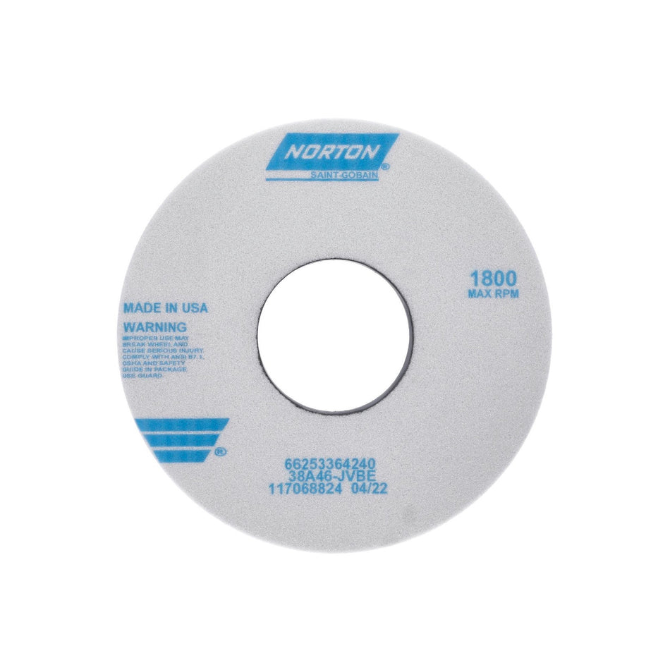 Norton 14 x 1-1/2 x 5 in Type 01 Toolroom Wheel 38A 46 J VBE