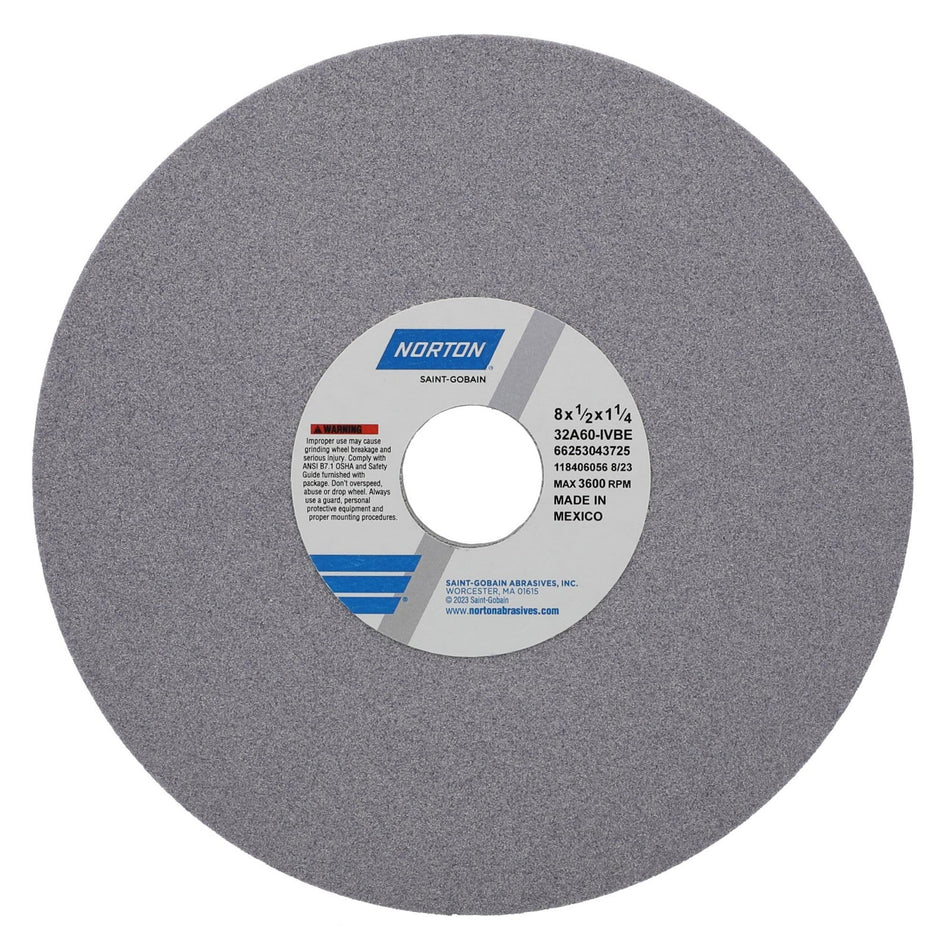 Norton 8 x 1/2 x 1-1/4 in Type 01 Toolroom Wheel 32A 60 I VBE