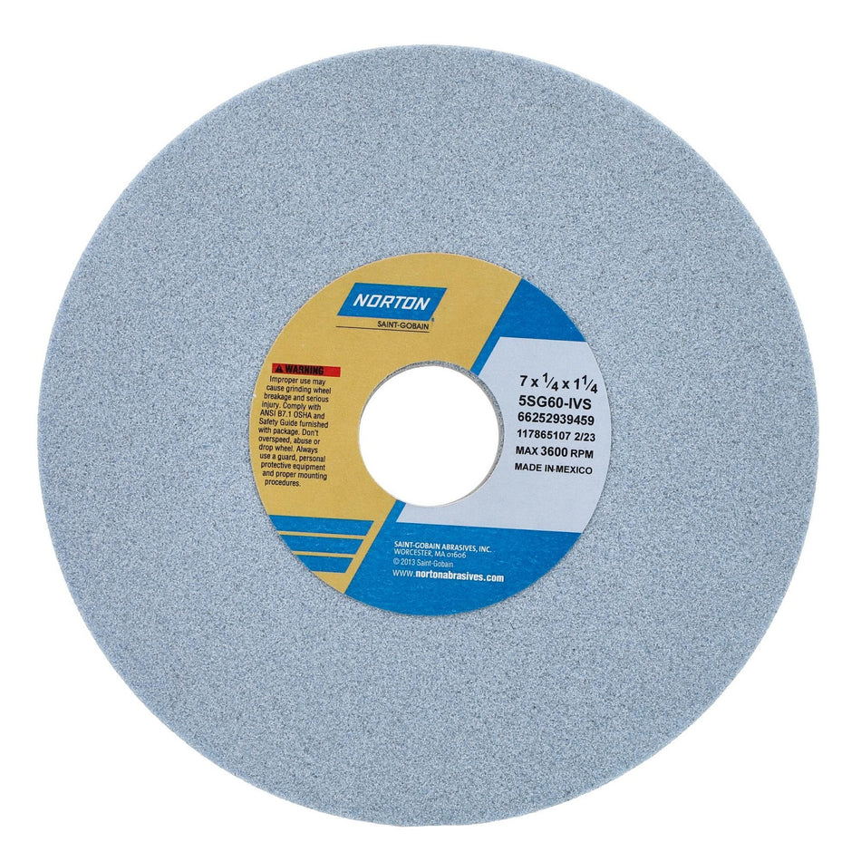 Norton 7 x 1/4 x 1-1/4 in SG Type 01 Toolroom Wheel 5SG 60 I VS