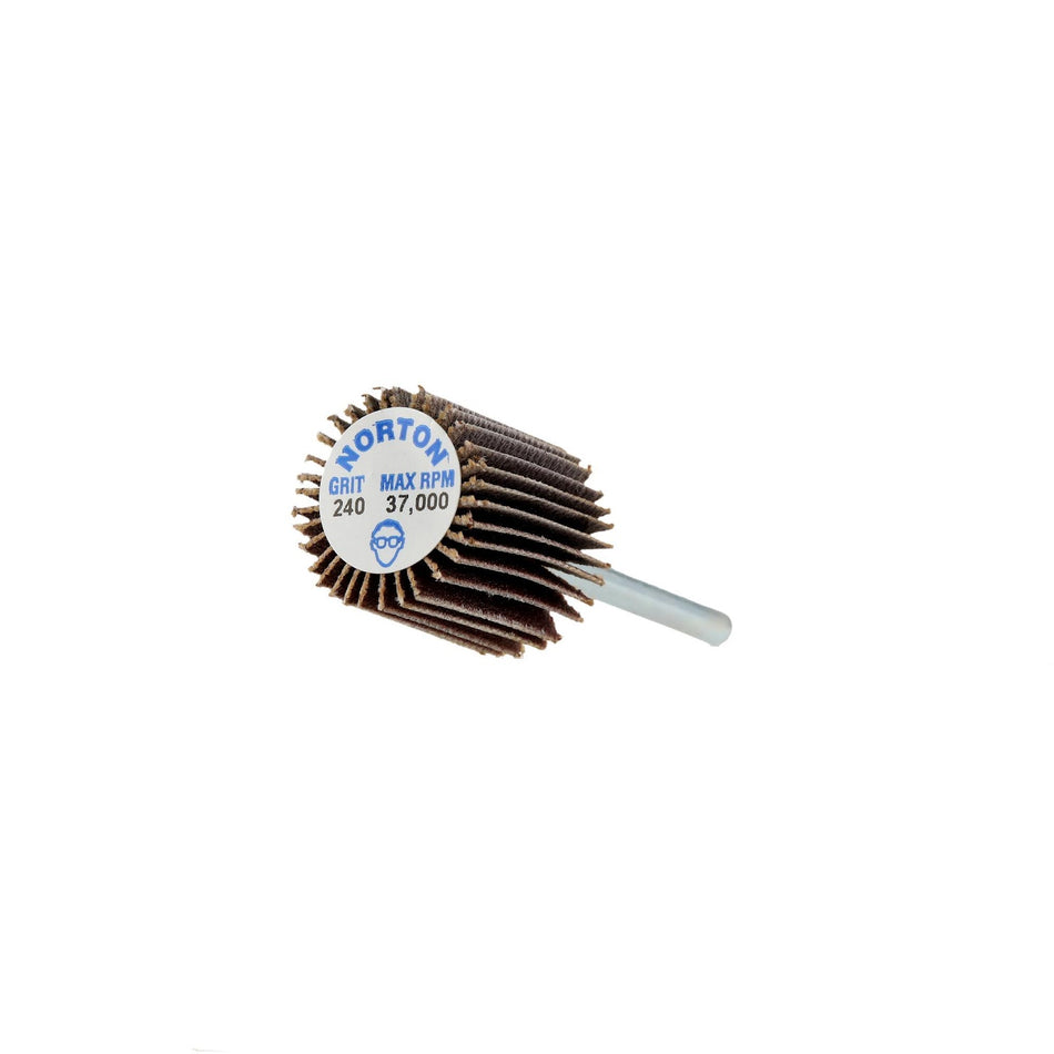 Norton 5/8 x 3/4 in High Performance Spindle Flap Wheel P240 Grit R369 Aluminum Oxide, 10-Pack