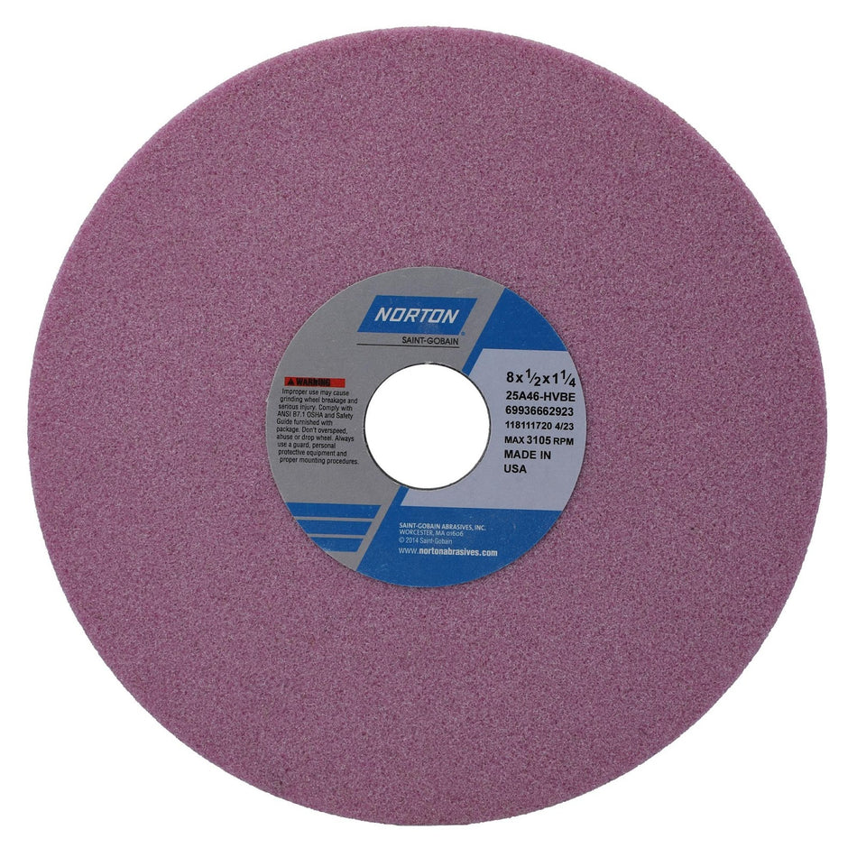 Norton 8 x 1/2 x 1-1/4 in Type 01 Toolroom Wheel 25A 46 H VBE