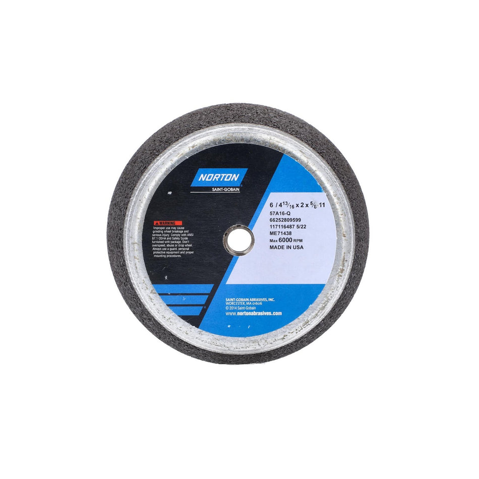 Norton 6 x 2 x 5/8 x 1-1/2 in Gemini Type 11 Portable Snagging Wheel 57A 16 Q B7