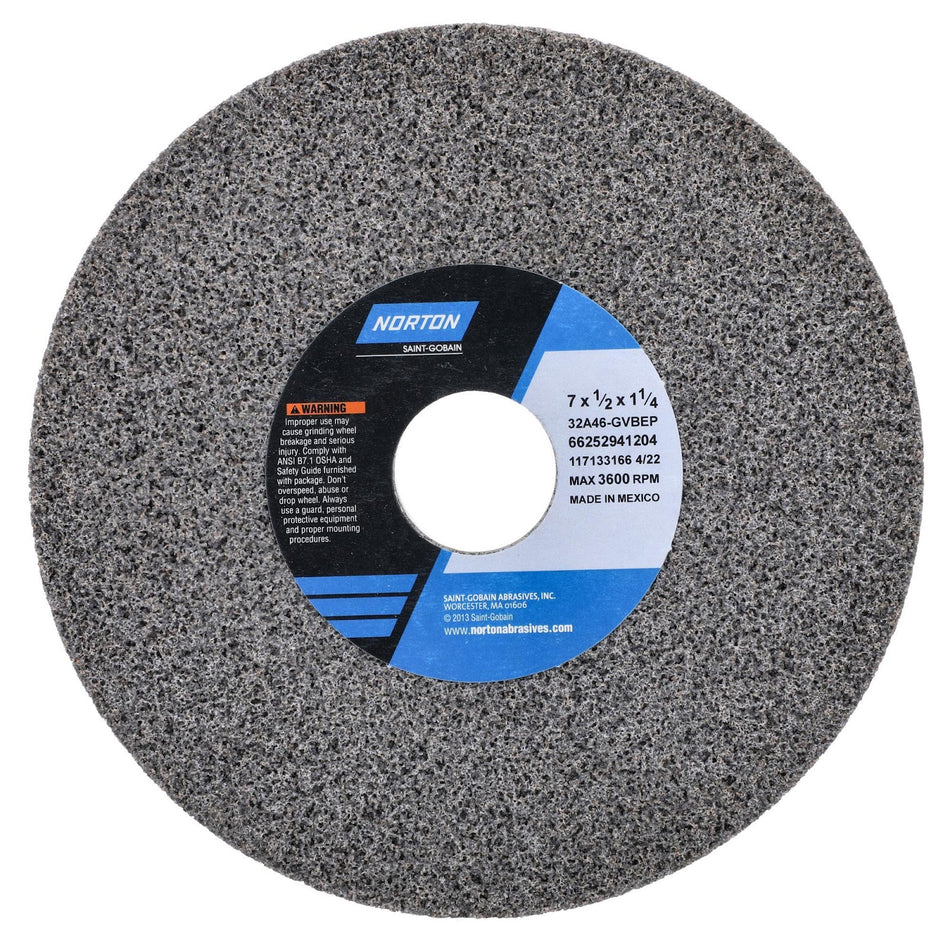 Norton 7 x 1/2 x 1-1/4 in Type 01 Toolroom Wheel 32A 46 G VBEP