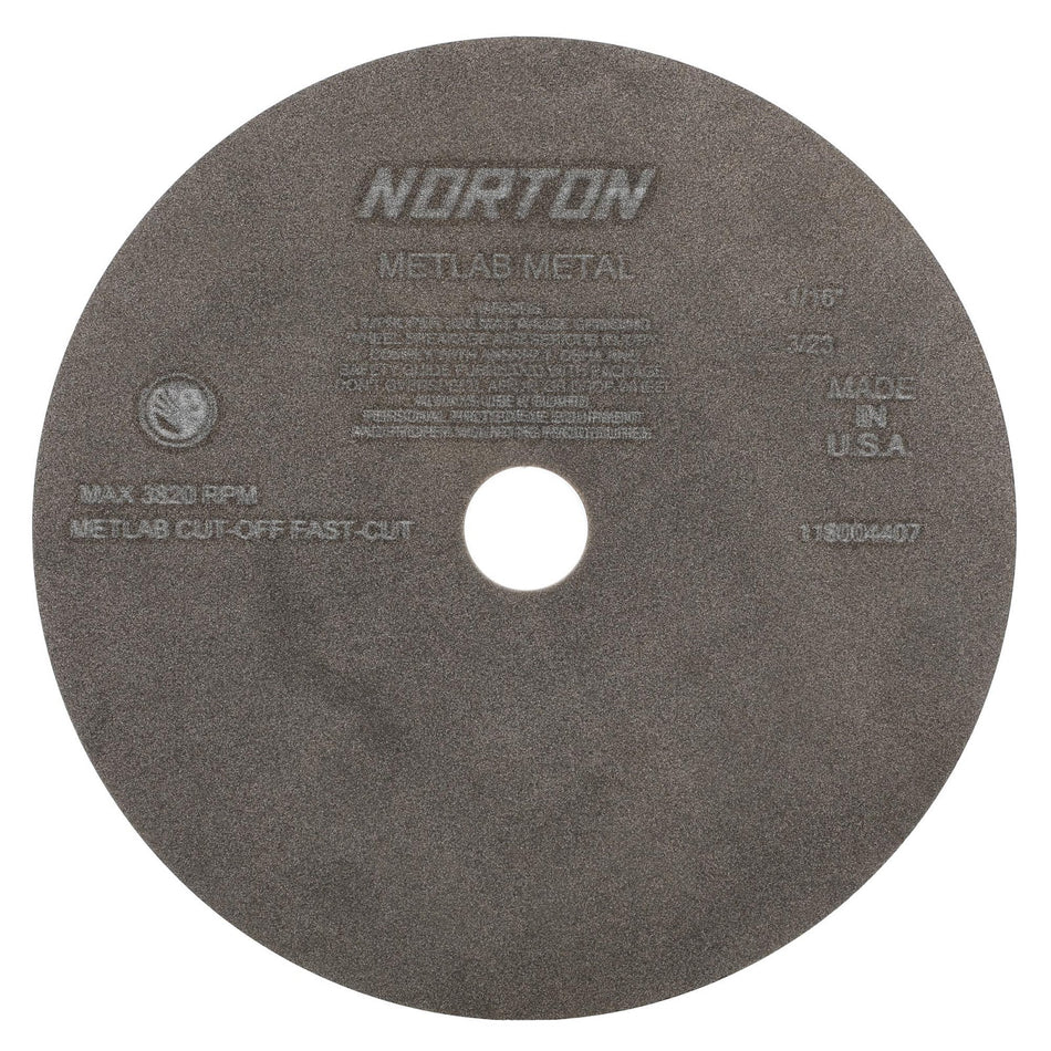 Norton 10 x 1/16 x 1-1/4 in MetLab Type 41 Non-Reinforced Cut-Off Wheel AO 90 Grit K R30, 5-Pack