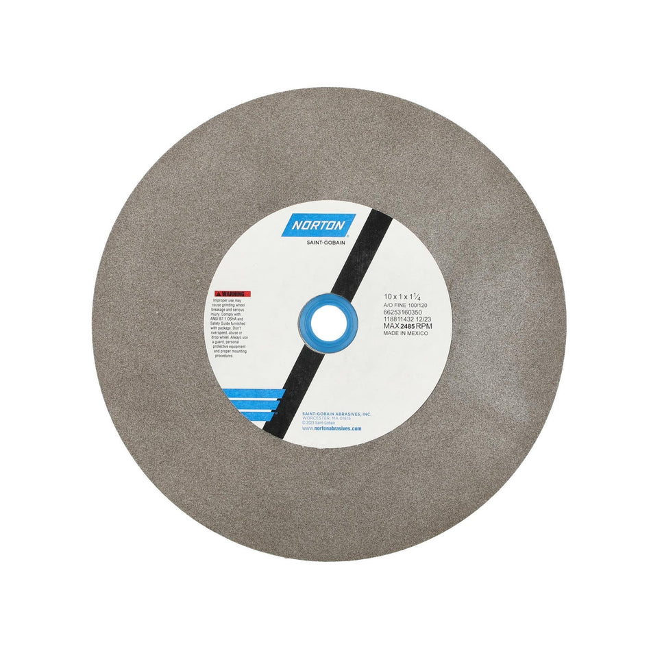 Norton 10 x 1 x 1-1/4 in Gemini Bench Straight Wheel 01 57A 100 K VBE