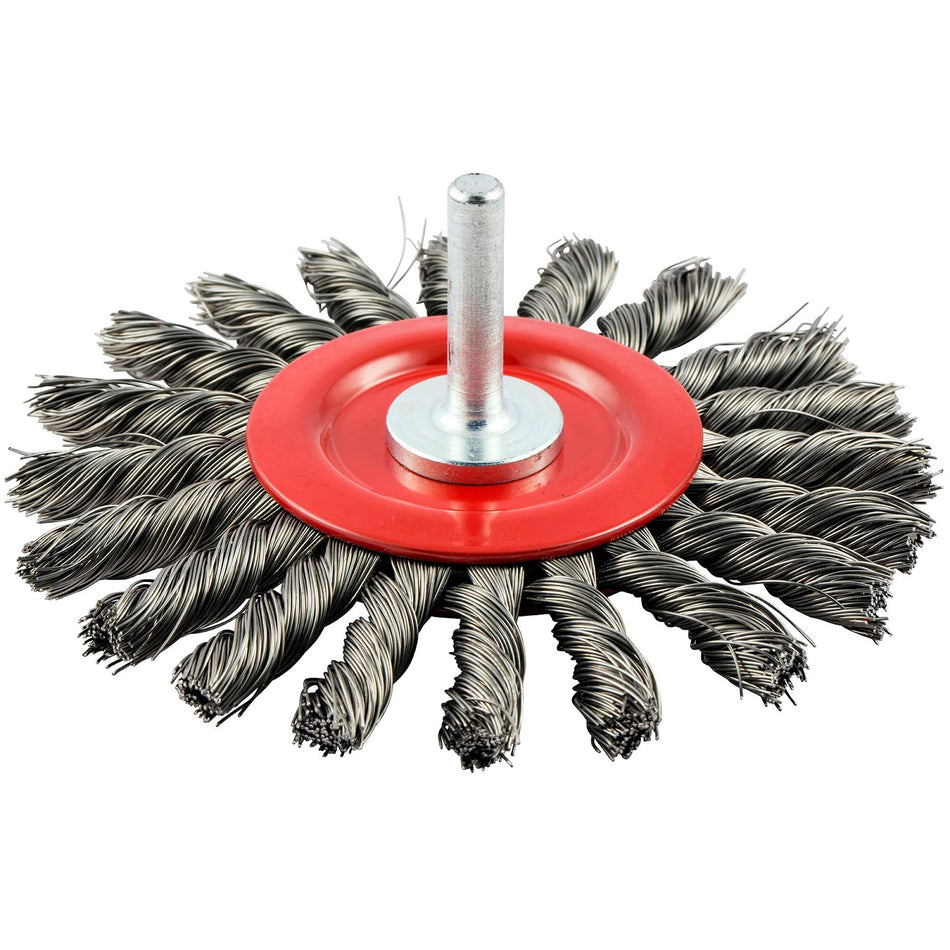 Norton 4 x 0.014 x 1/4 in BlueFire Shank Mounted Wheel Brush, 6-Pack