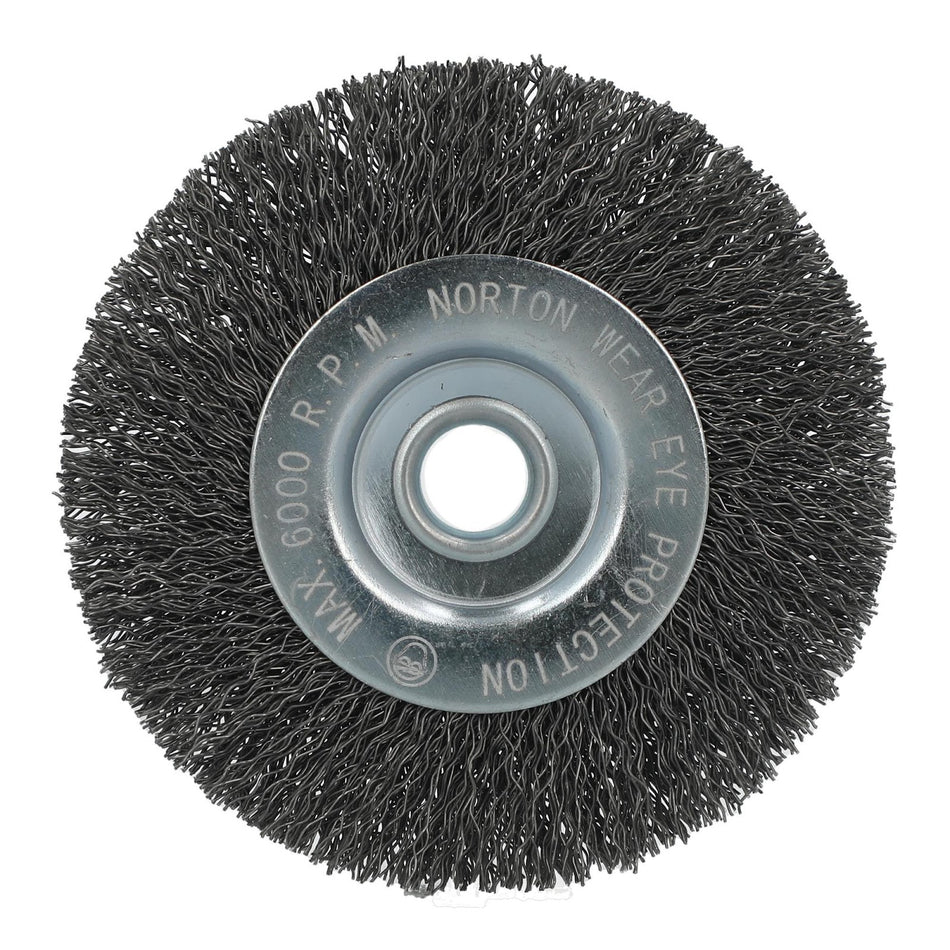 Norton 4 x 0.014 x 1/2 x 7/8 x 1/2 In. Carbon Steel Crimped Wire Wheel Brush, 10-Pack