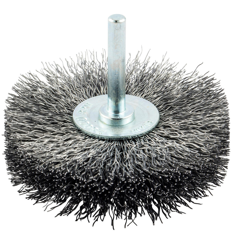 Norton 3 x 0.014 x 1/4 in BlueFire Mini Wheel Brush, 12-Pack