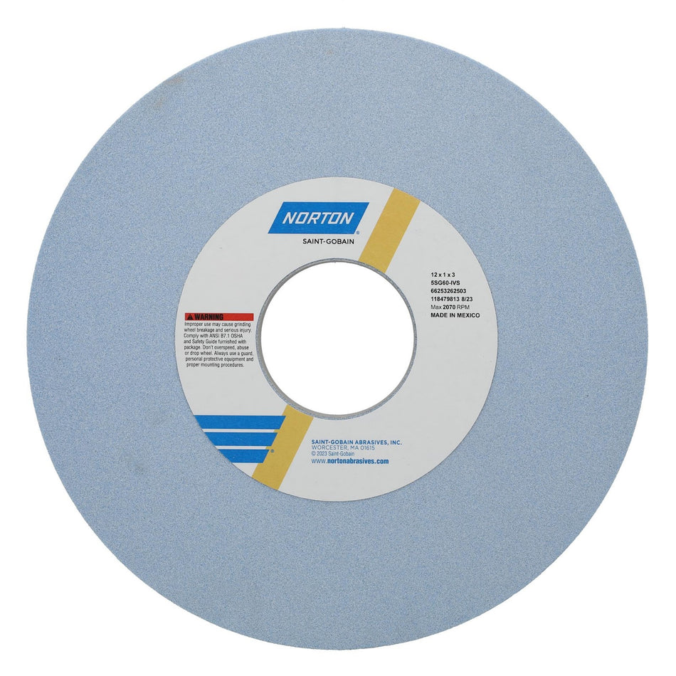 Norton 12 x 1 x 3 in SG Type 01 Toolroom Wheel 5SG 60 I VS