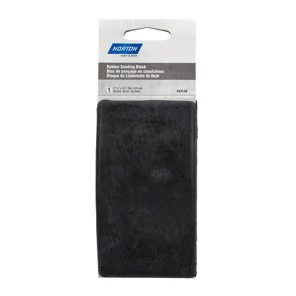 Norton 2-3/4 x 5 In. Medium Density Rubber Sanding Block for Paper Plain Sheets, 5-Pack