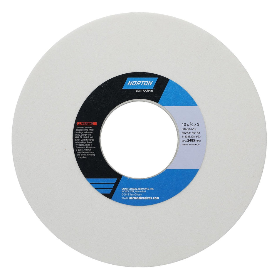 Norton 10 x 3/4 x 3 in Type 01 Toolroom Wheel 38A 60 I VBE