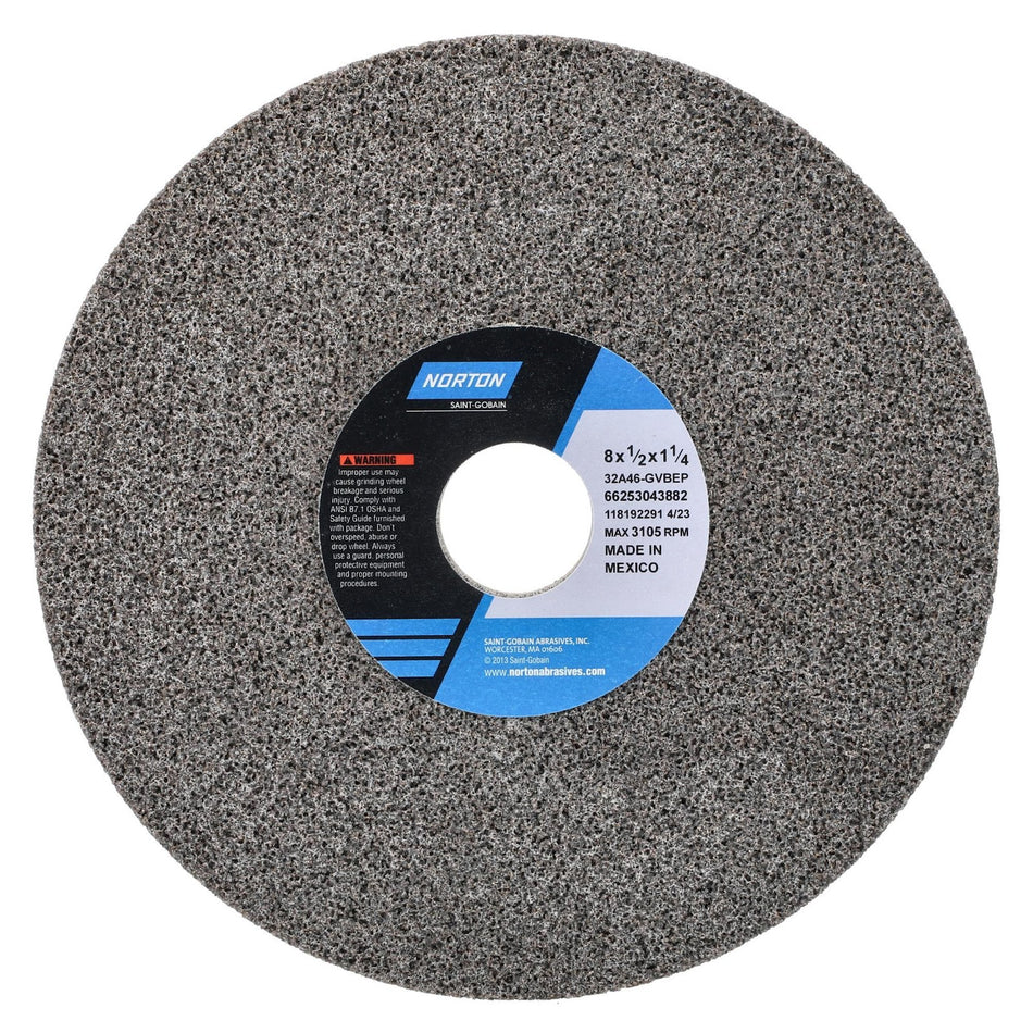 Norton 8 x 1/2 x 1-1/4 in Type 01 Toolroom Wheel 32A 46 G VBEP