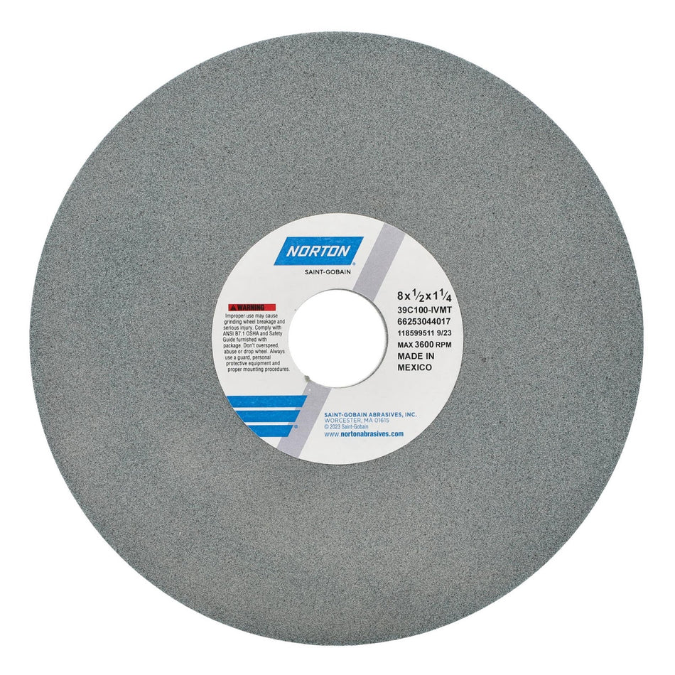 Norton 8 x 1/2 x 1-1/4 in Type 01 Toolroom Wheel 39C 100 J VMT
