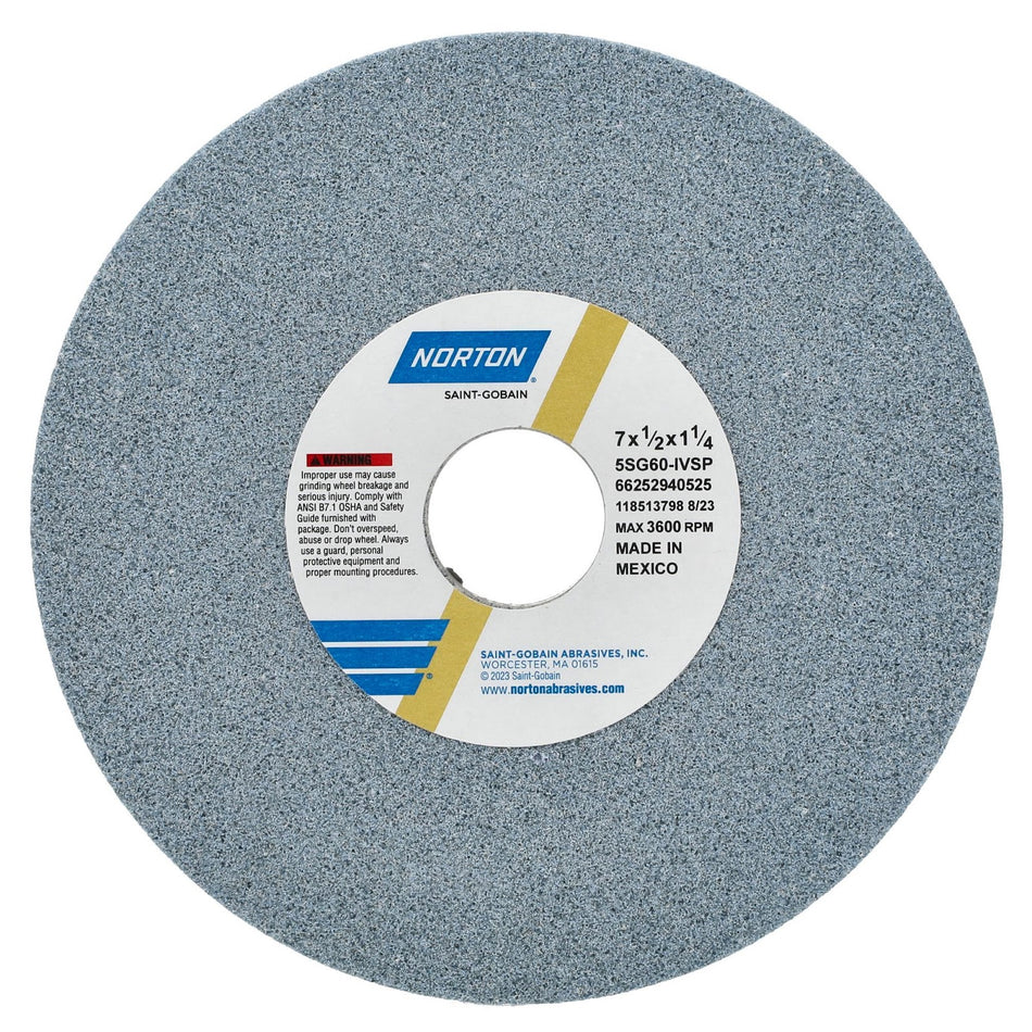Norton 7 x 1/2 x 1-1/4 in SG Type 01 Toolroom Wheel 5SG 60 I VSP