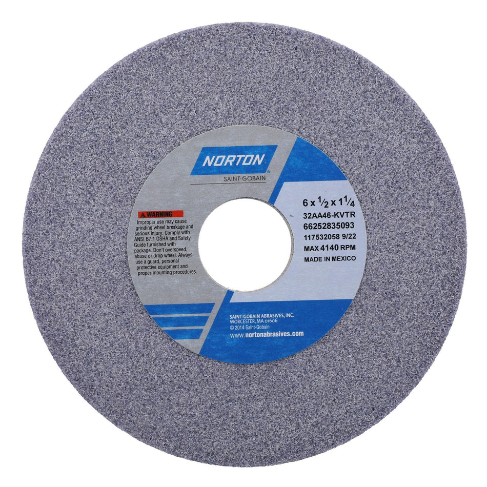 Norton 6 x 1/2 x 1-1/4 in Type 01 Toolroom Wheel 32AA 46 K VTR