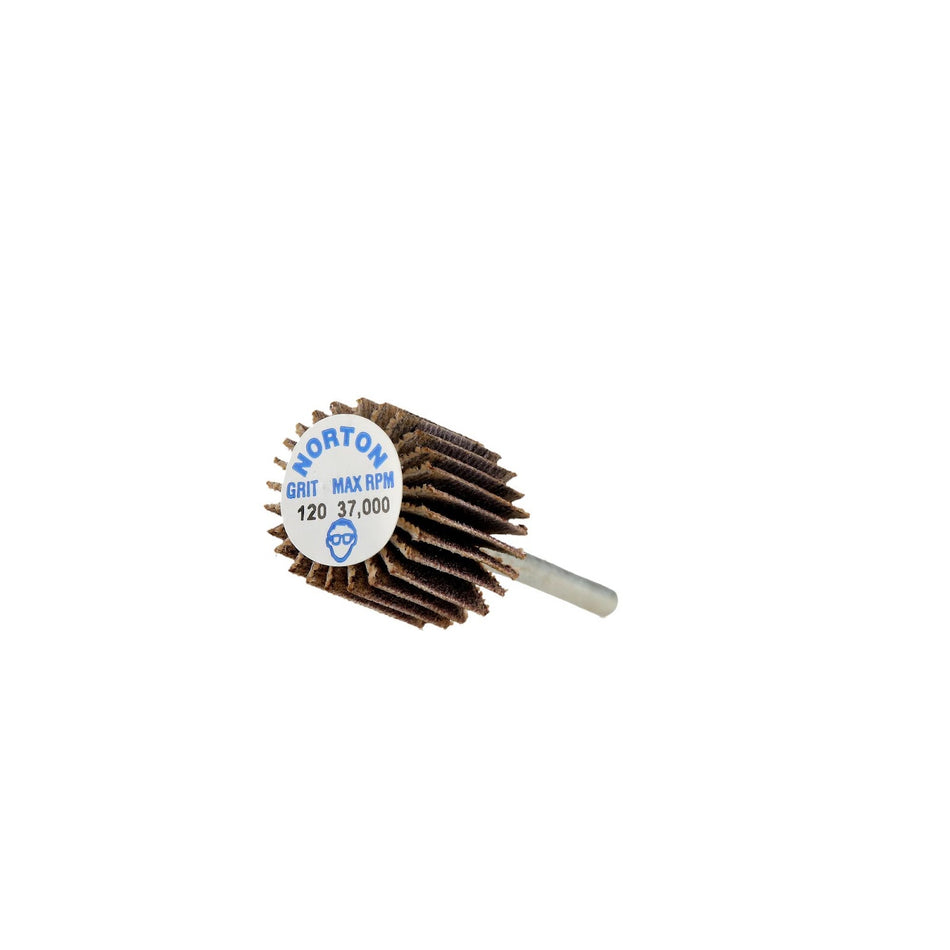 Norton 5/8 x 5/8 in High Performance Spindle Flap Wheel P120 Grit R369 Aluminum Oxide, 10-Pack