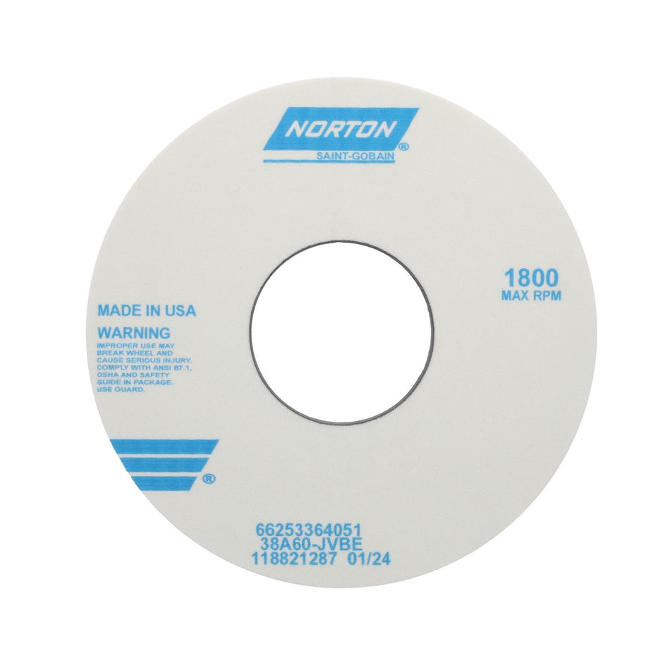 Norton 14 x 1 x 5 in Type 01 Toolroom Wheel 38A 60 J VBE