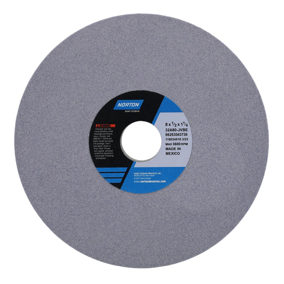 Norton 8 x 1/2 x 1-1/4 in Type 01 Toolroom Wheel 32A 80 J VBE