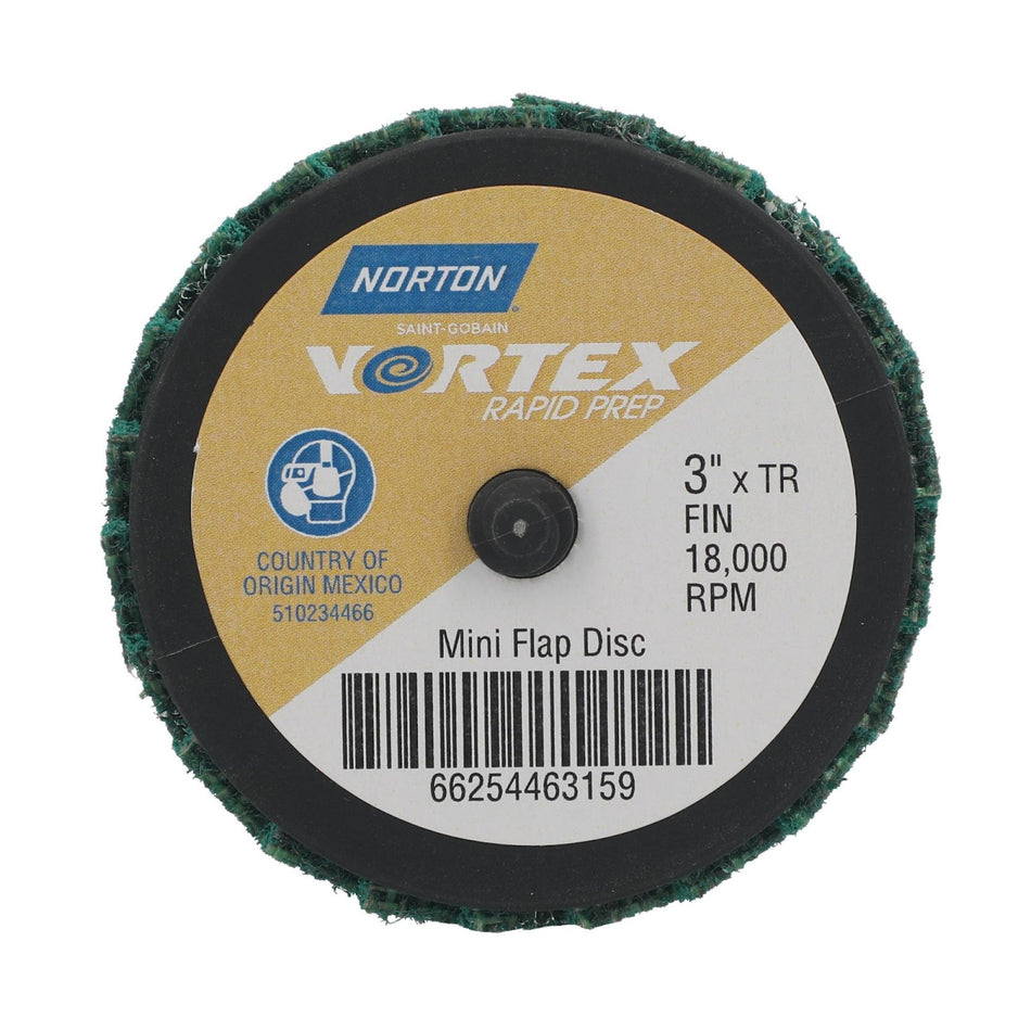 Norton 3 in Fiberglass Non-Woven Flat Flap Disc TR (Type III) Aluminum Oxide, 10-Pack