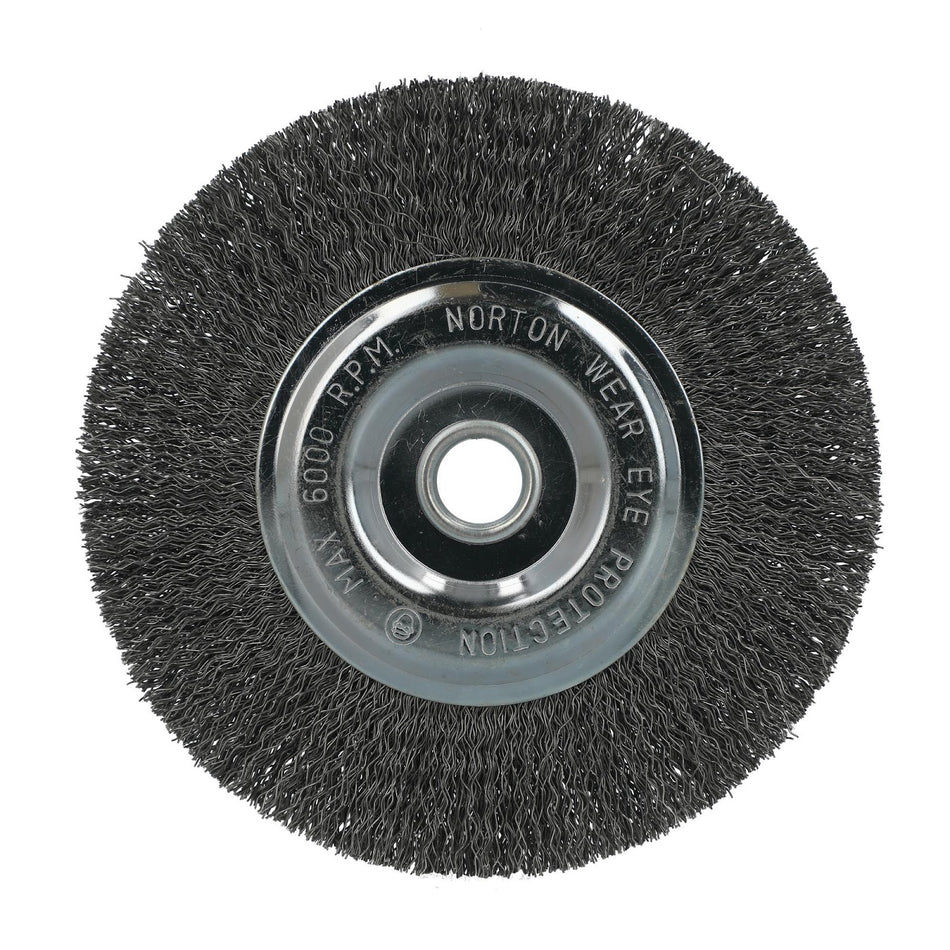 Norton 6 x 0.014 x 5/8 x 1-5/16 x 1/2 In. Carbon Steel Crimped Wire Wheel Brush