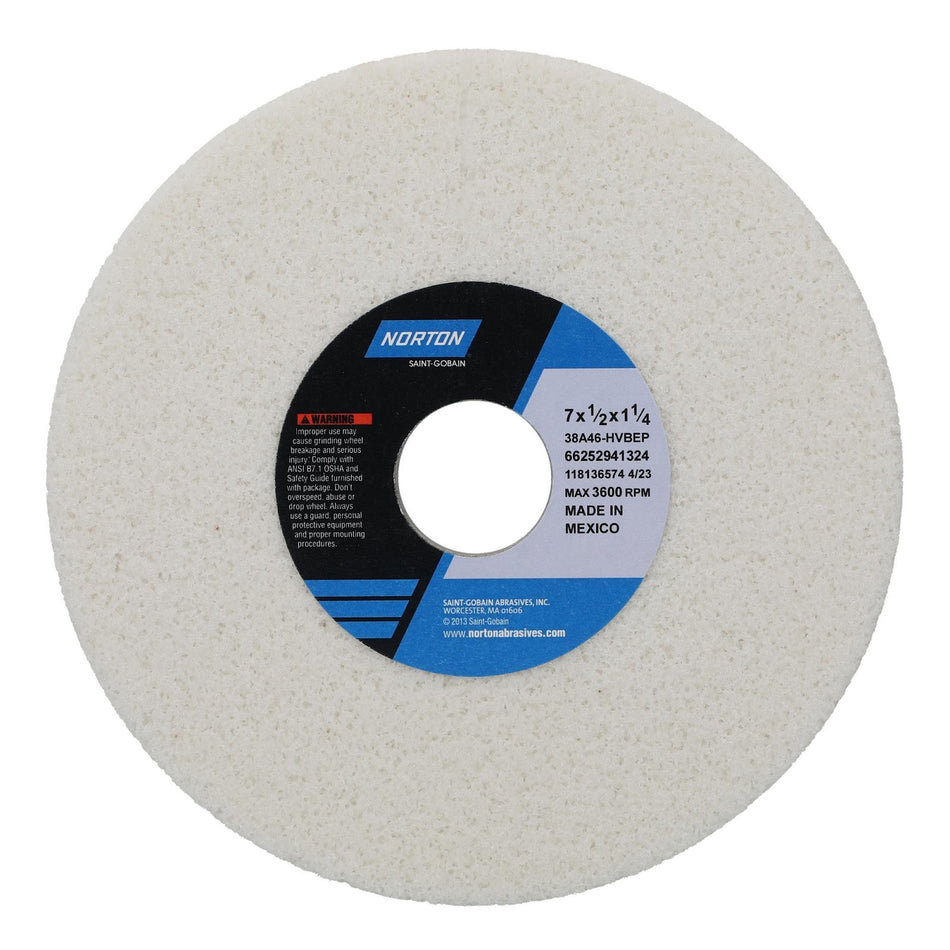 Norton 7 x 1/2 x 1-1/4 in Type 01 Toolroom Wheel 38A 46 H VBEP