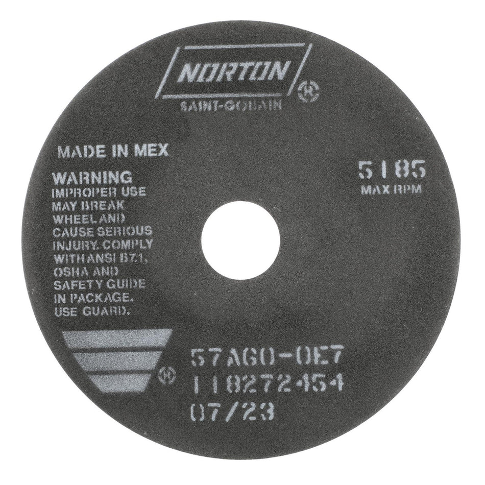 Norton 7 x 1/32 x 1-1/4 in E7 Type 41 Non-Reinforced Cut-Off Wheel AO 60 Grit O E7, 25-Pack