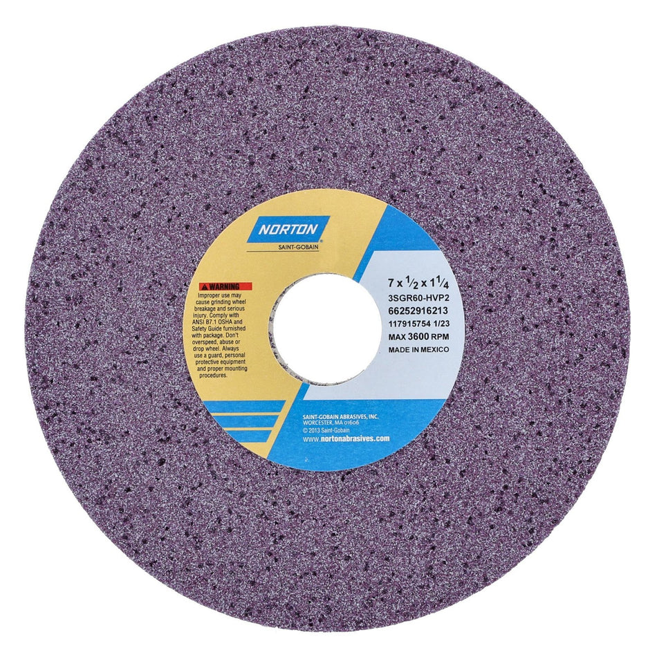 Norton 7 x 1/2 x 1-1/4 in SG Type 01 Toolroom Wheel 3SGR 60 H VP2