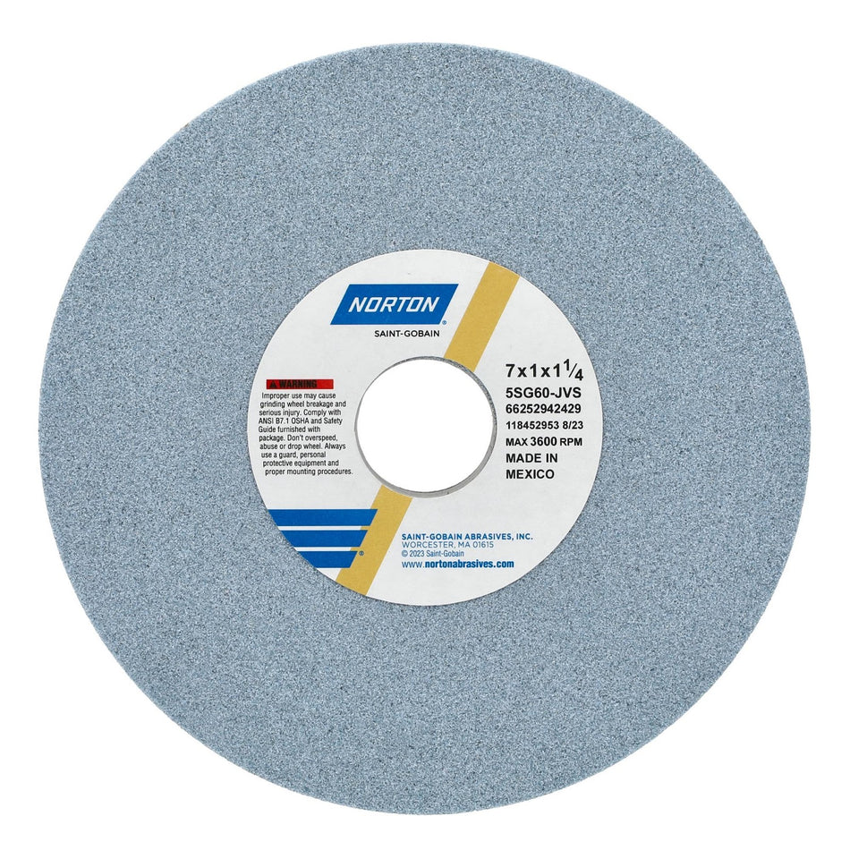 Norton 7 x 1 x 1-1/4 in SG Type 01 Toolroom Wheel 5SG 60 J VS