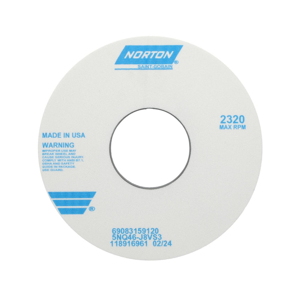 Norton 14 x 1-1/2 x 5 in Quantum Type 01 Toolroom Wheel 5NQ 46 J V35