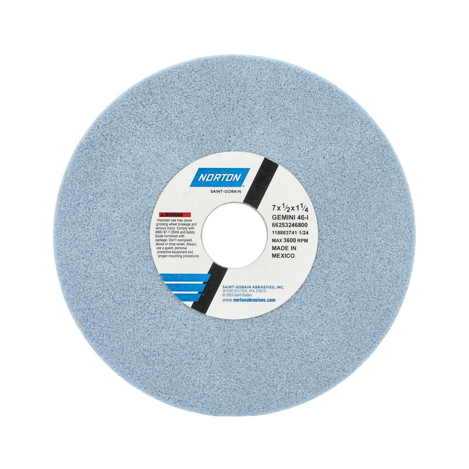 Norton 7 x 1/2 x 1-1/4 in Gemini Type 01 Toolroom Wheel 38AB 46 I VS, 10-Pack