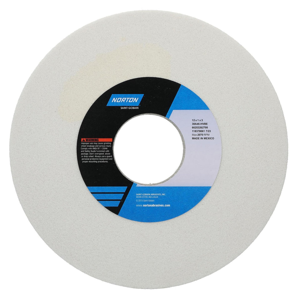 Norton 12 x 1 x 3 in Type 01 Toolroom Wheel 38A 46 H VBE