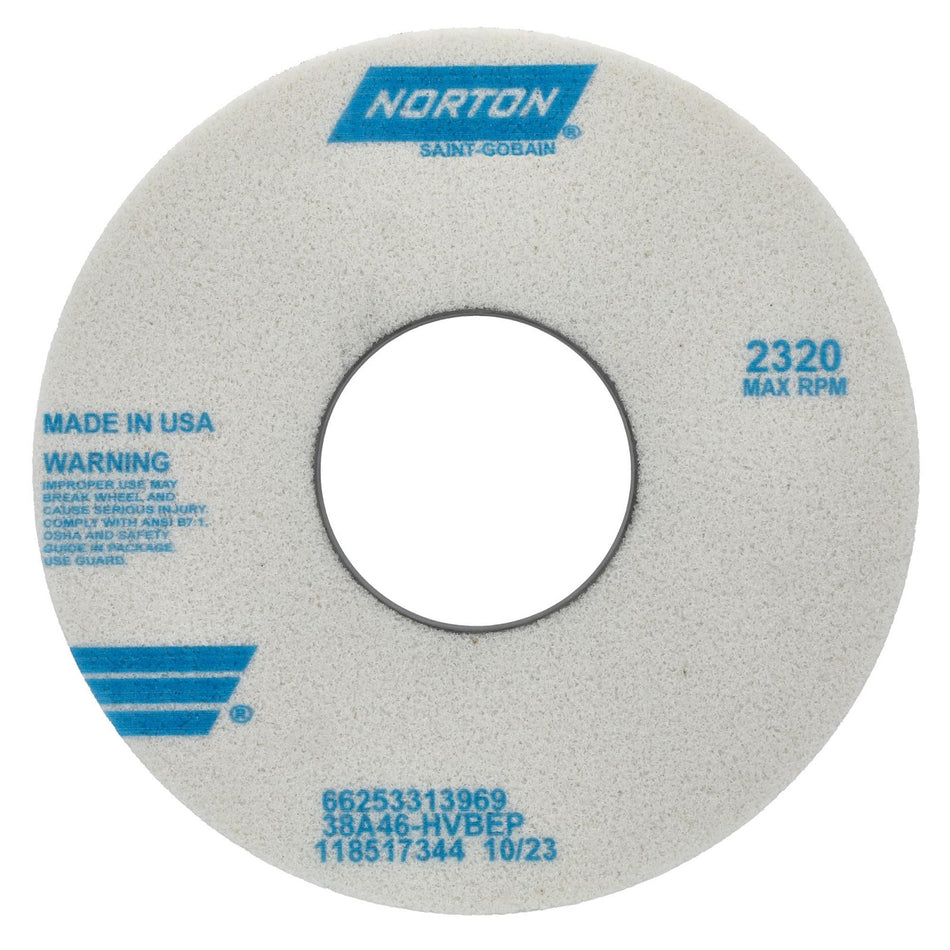 Norton 14 x 1-1/2 x 5 in Type 01 Toolroom Wheel 38A 46 H VBEP