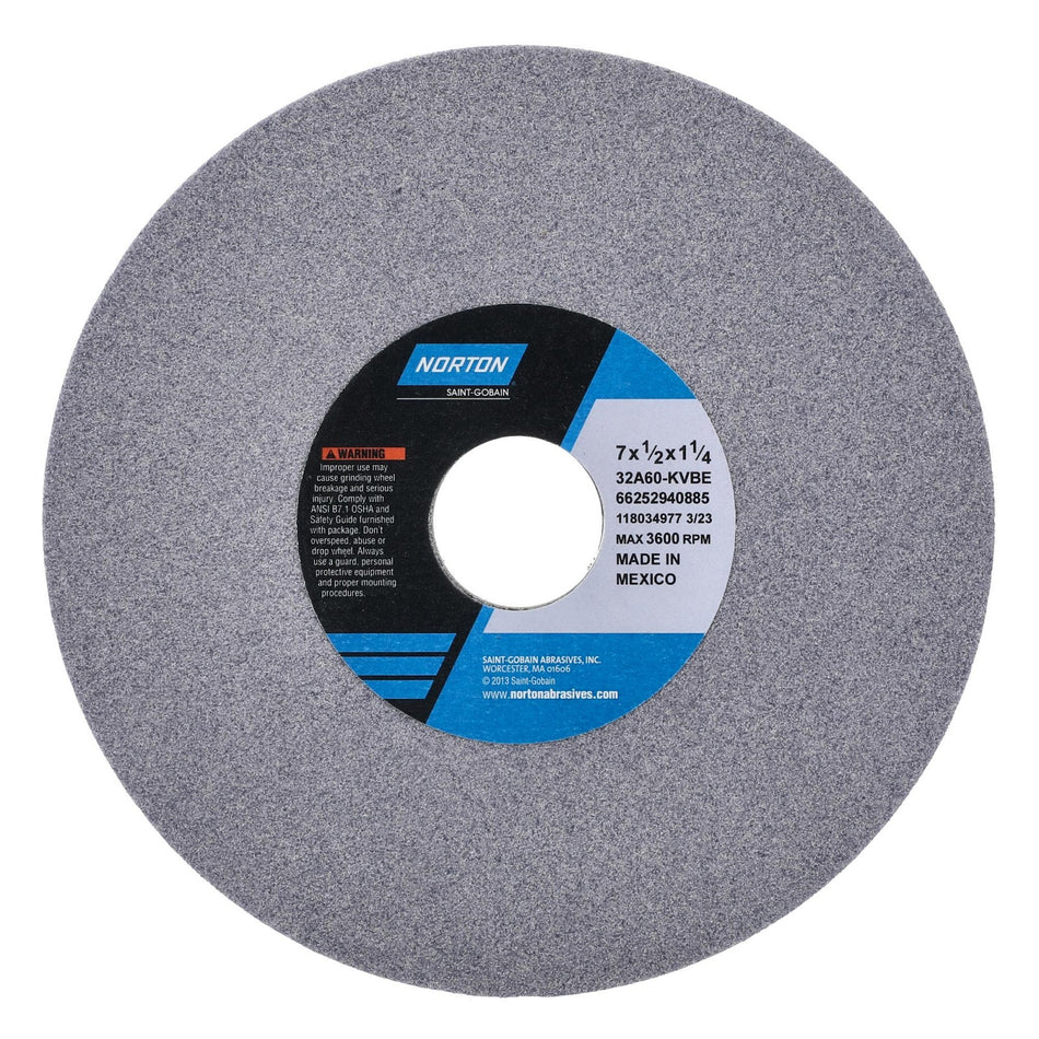 Norton 7 x 1/2 x 1-1/4 in Type 01 Toolroom Wheel 32A 60 K VBE
