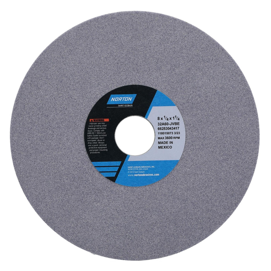 Norton 8 x 1/4 x 1-1/4 in Type 01 Toolroom Wheel 32A 60 J VBE
