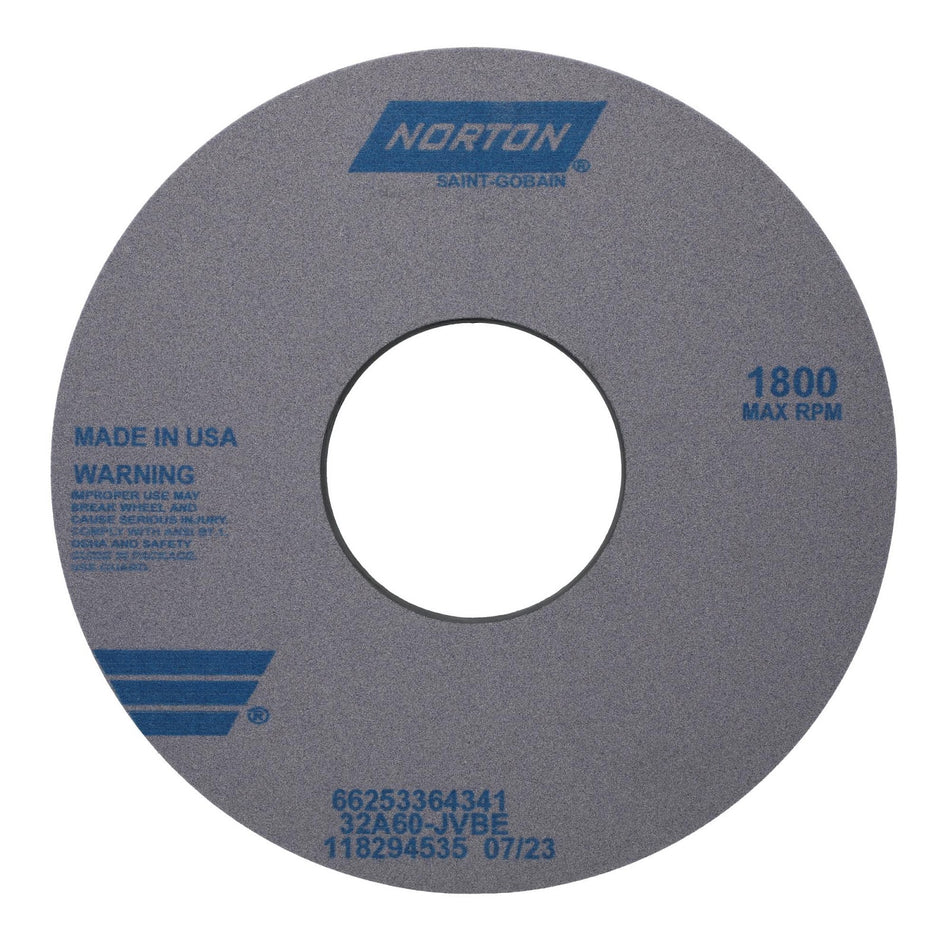 Norton 14 x 1-1/2 x 5 in Type 01 Toolroom Wheel 32A 60 J VBE
