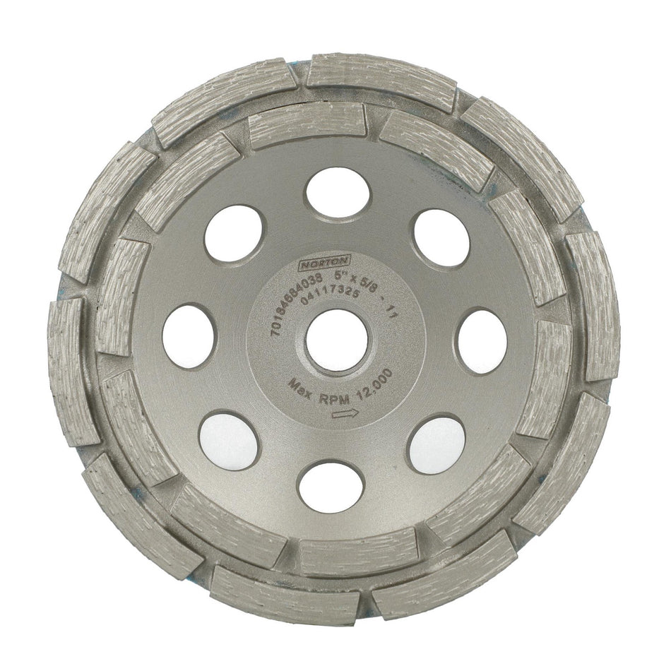 Norton 5.000 x 5/8-11 In. Norton Clipper Classic Double Row Diamond Cup Wheel